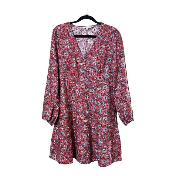 Boden Womens Size 10 Flippy V-Neck Linen Floral Print Mini Dress - Picture 2 of 5